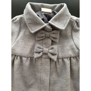 Crazy 8‎ Toddler Pleated Bow Coat Girls 18-24 mths Gray Holiday Dress Peacoat